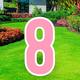 Pink Number (8) Corrugated Plastic Yard Sign, 30in